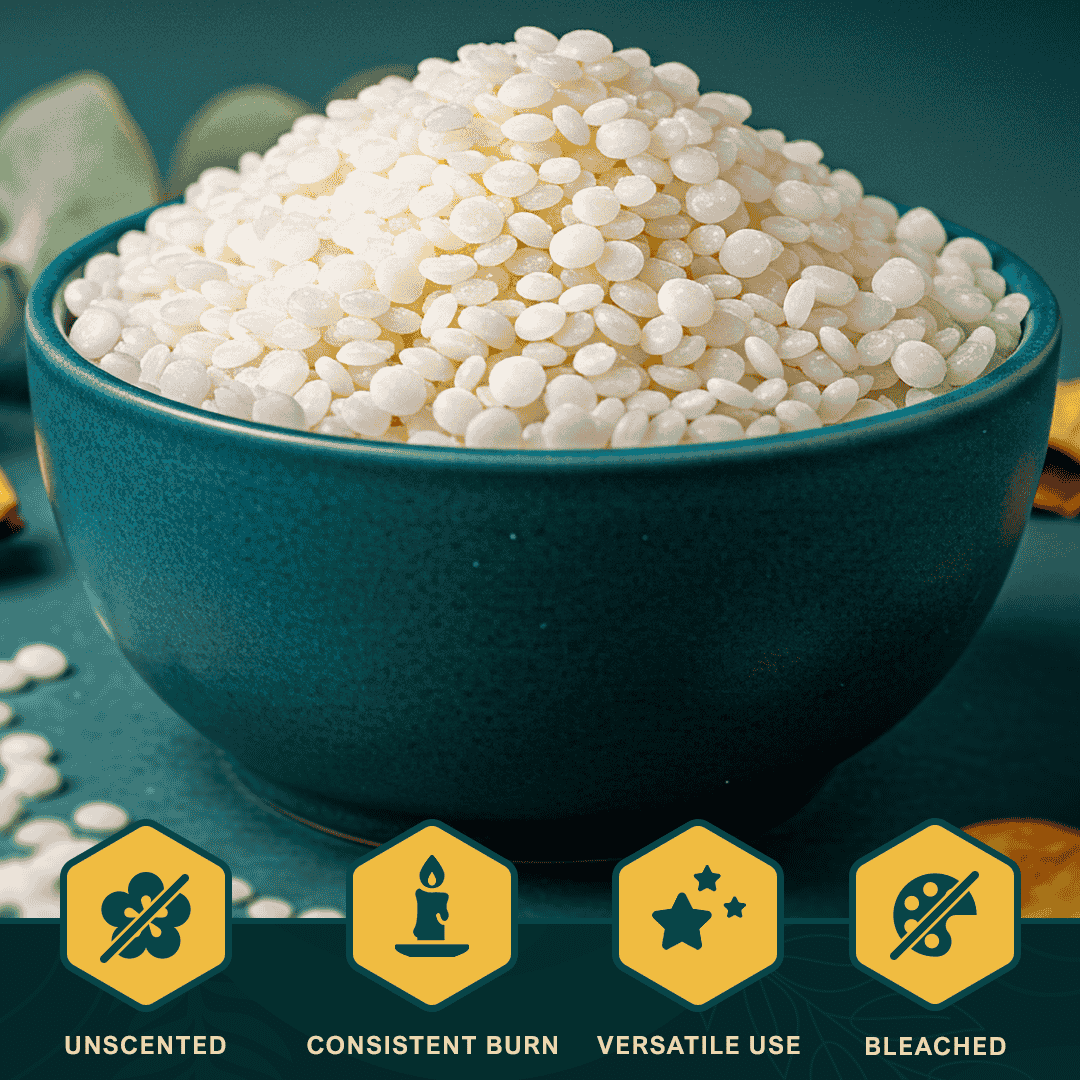 100% Organic Food‑Grade White Beeswax Pellets For Food Wraps, Lip Balm, Deodorants, Candles & Crafts