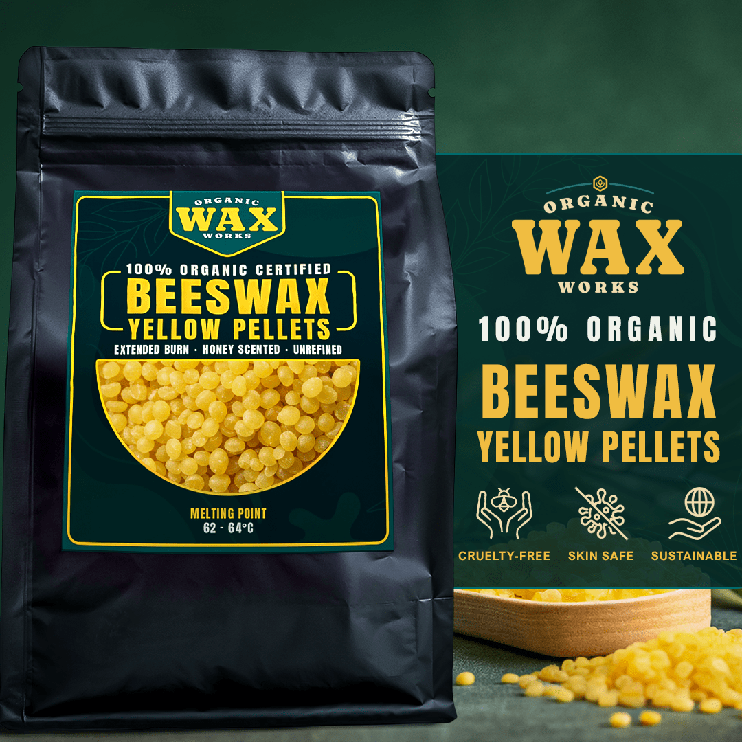 100% Organic Food‑Grade Yellow Beeswax Pellets – Natural, Unfiltered Honey Scent, Safe for Food Coating, Cheese, Baking, Balm, Candle, Skincare & Crafts