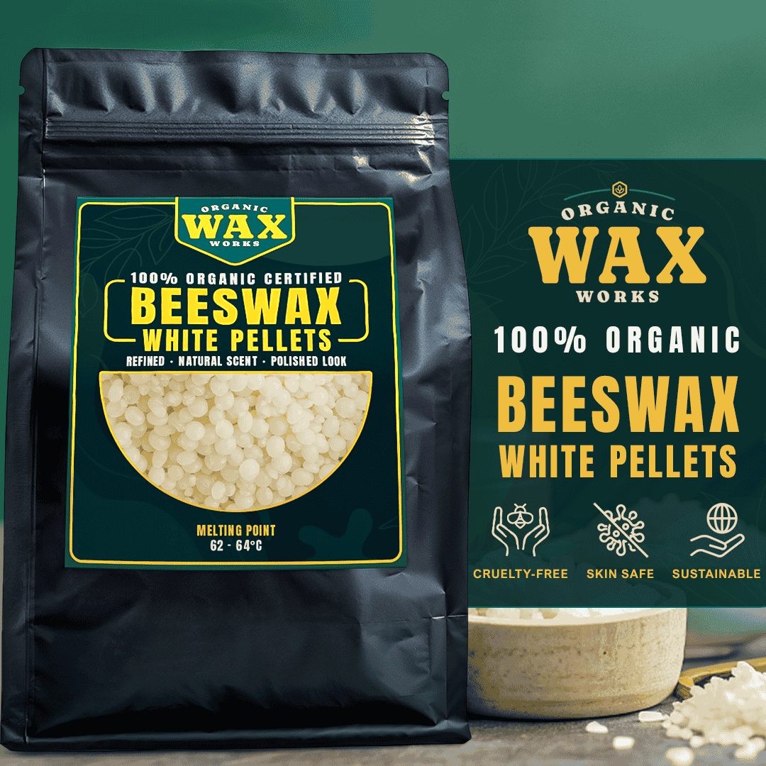 100% Organic Food‑Grade White Beeswax Pellets For Food Wraps, Lip Balm, Deodorants, Candles & Crafts