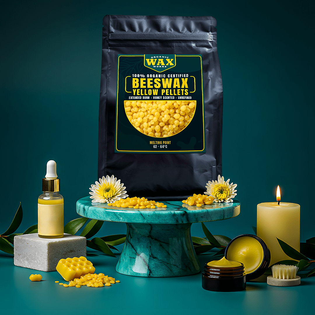 100% Organic Food‑Grade Yellow Beeswax Pellets – Natural, Unfiltered Honey Scent, Safe for Food Coating, Cheese, Baking, Balm, Candle, Skincare & Crafts