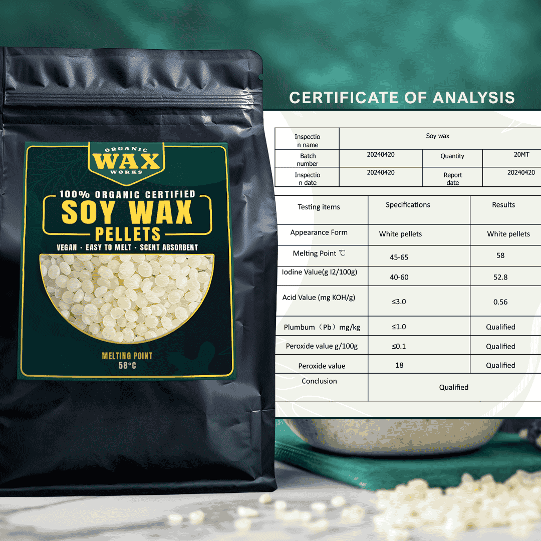 100% Organic Soy Wax Pellets – Premium Natural Soy Wax for Candle Making & DIY Crafts