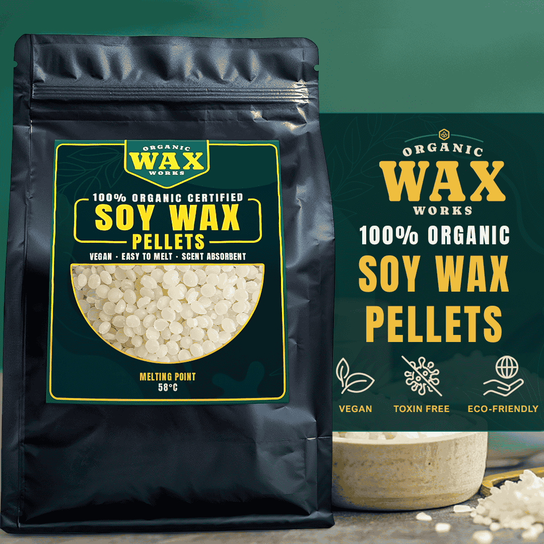100% Organic Soy Wax Pellets – Premium Natural Soy Wax for Candle Making & DIY Crafts