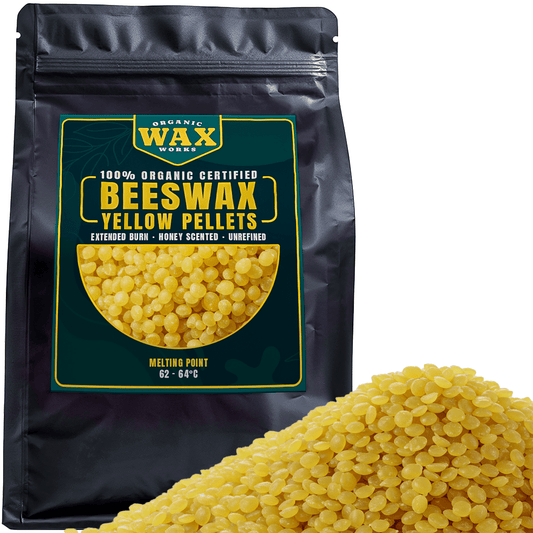 100% Organic Food‑Grade Yellow Beeswax Pellets – Natural, Unfiltered Honey Scent, Safe for Food Coating, Cheese, Baking, Balm, Candle, Skincare & Crafts