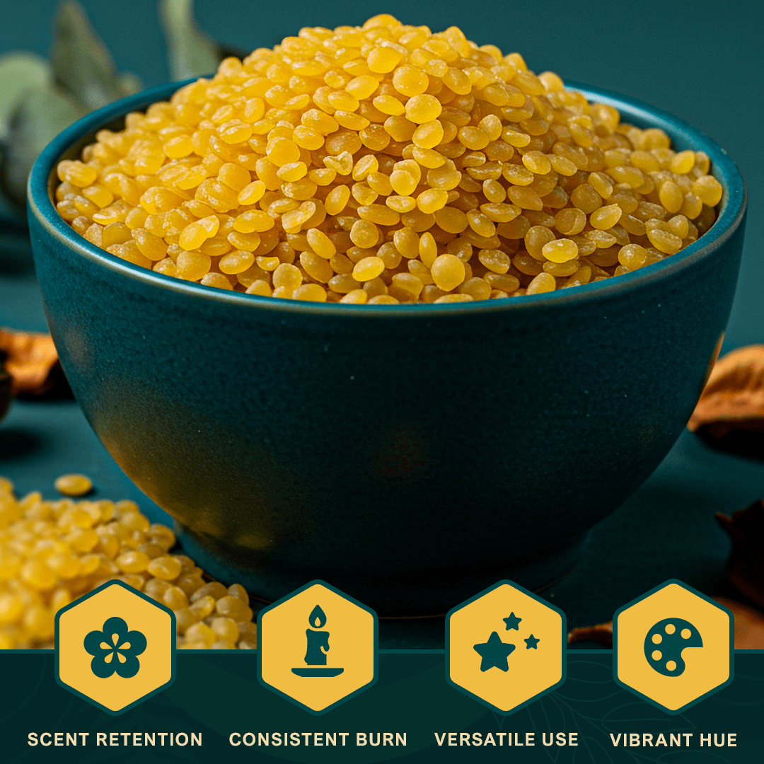 100% Organic Food‑Grade Yellow Beeswax Pellets – Natural, Unfiltered Honey Scent, Safe for Food Coating, Cheese, Baking, Balm, Candle, Skincare & Crafts