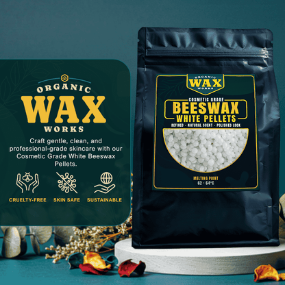 Cosmetic Grade Premium White Beeswax Pellets for Candle Making, Cosmetics & DIY Crafts