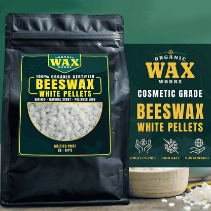 Cosmetic Grade Premium White Beeswax Pellets for Candle Making, Cosmetics & DIY Crafts