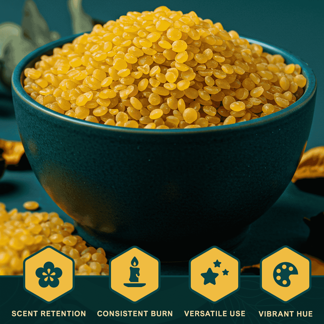 Cosmetic Grade Premium Yellow Beeswax Pellets for Candle Making, Cosmetics & DIY Crafts