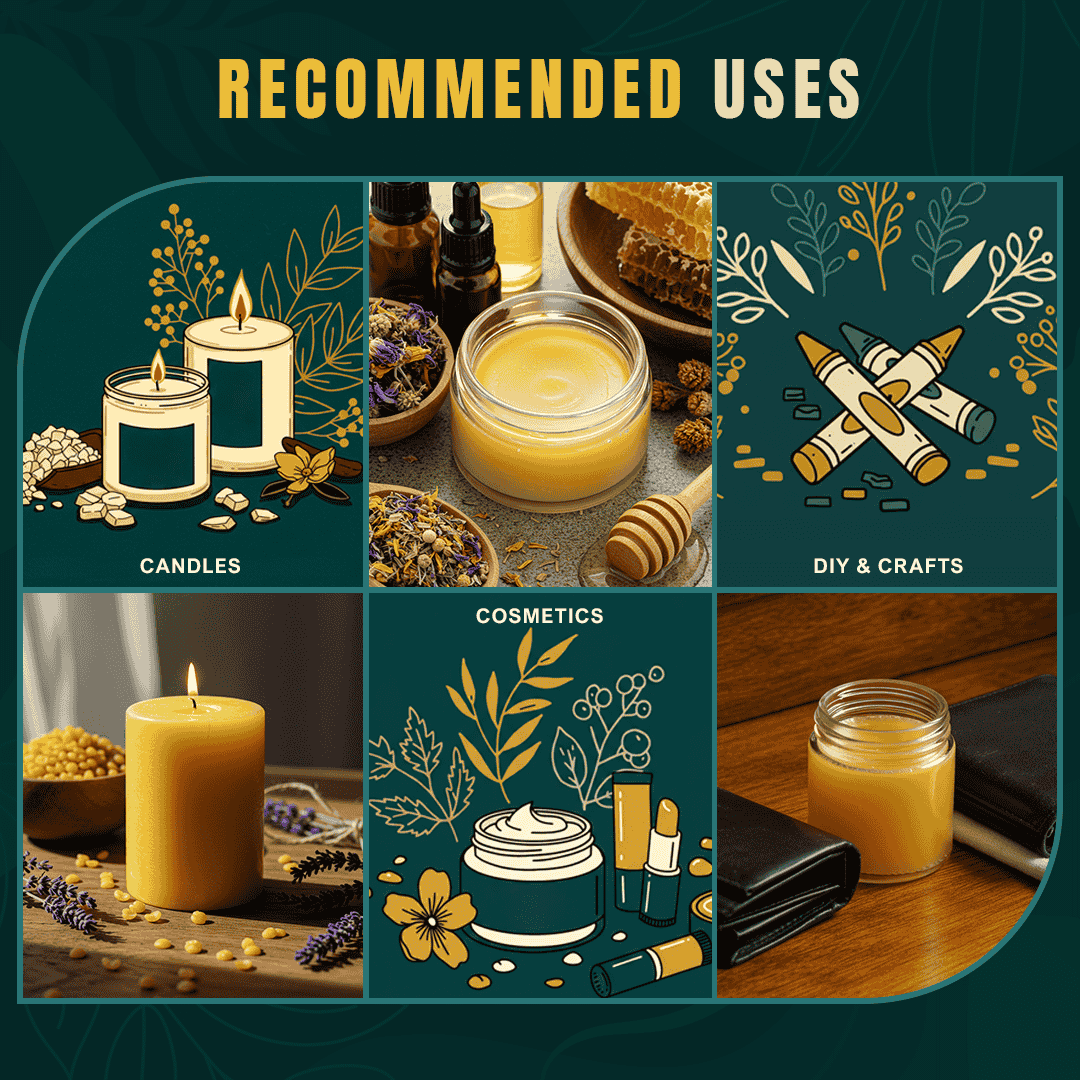 Cosmetic Grade Premium Yellow Beeswax Pellets for Candle Making, Cosmetics & DIY Crafts